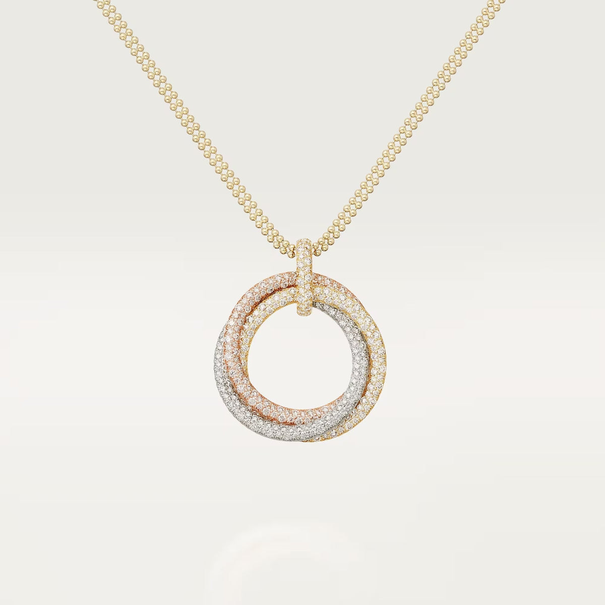 [Triumph Jewelry]TRINITY LARGE FULL DIAMOND  NECKLACE