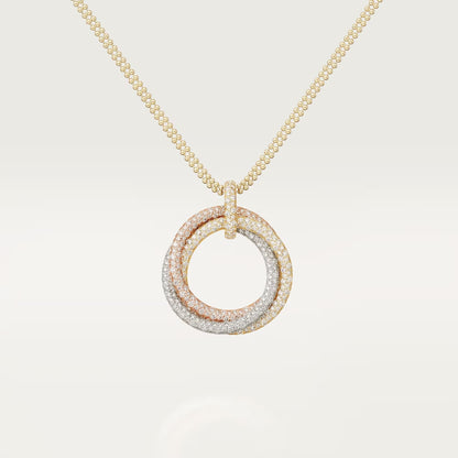 [Triumph Jewelry]TRINITY LARGE FULL DIAMOND  NECKLACE