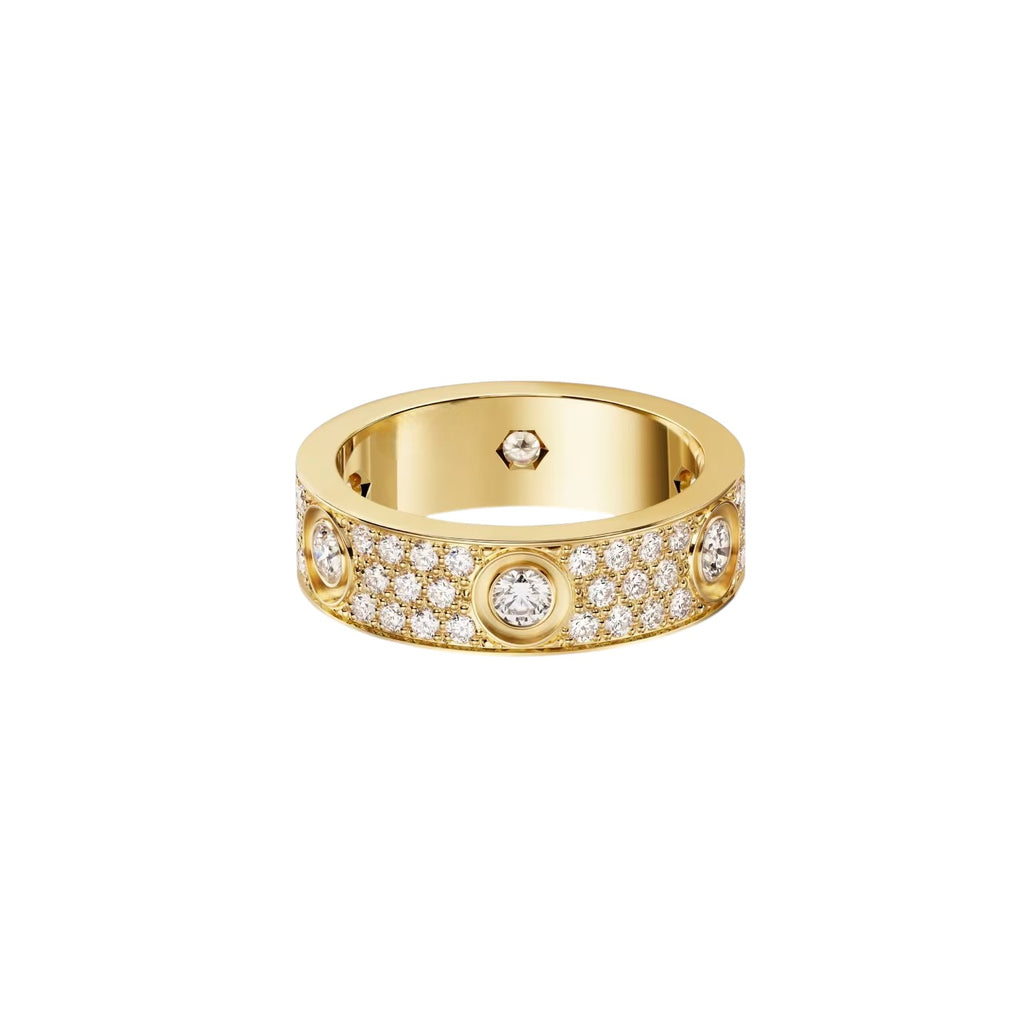 [Triumph Jewelry]LOVE 5.5MM FULL-PAVE 6-DIAMOND RING