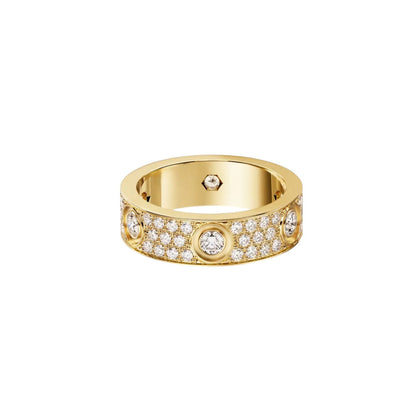 [Triumph Jewelry]LOVE 5.5MM FULL-PAVE 6-DIAMOND RING