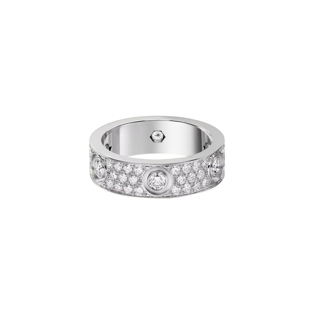 [Triumph Jewelry]LOVE 5.5MM FULL-PAVE 6-DIAMOND RING