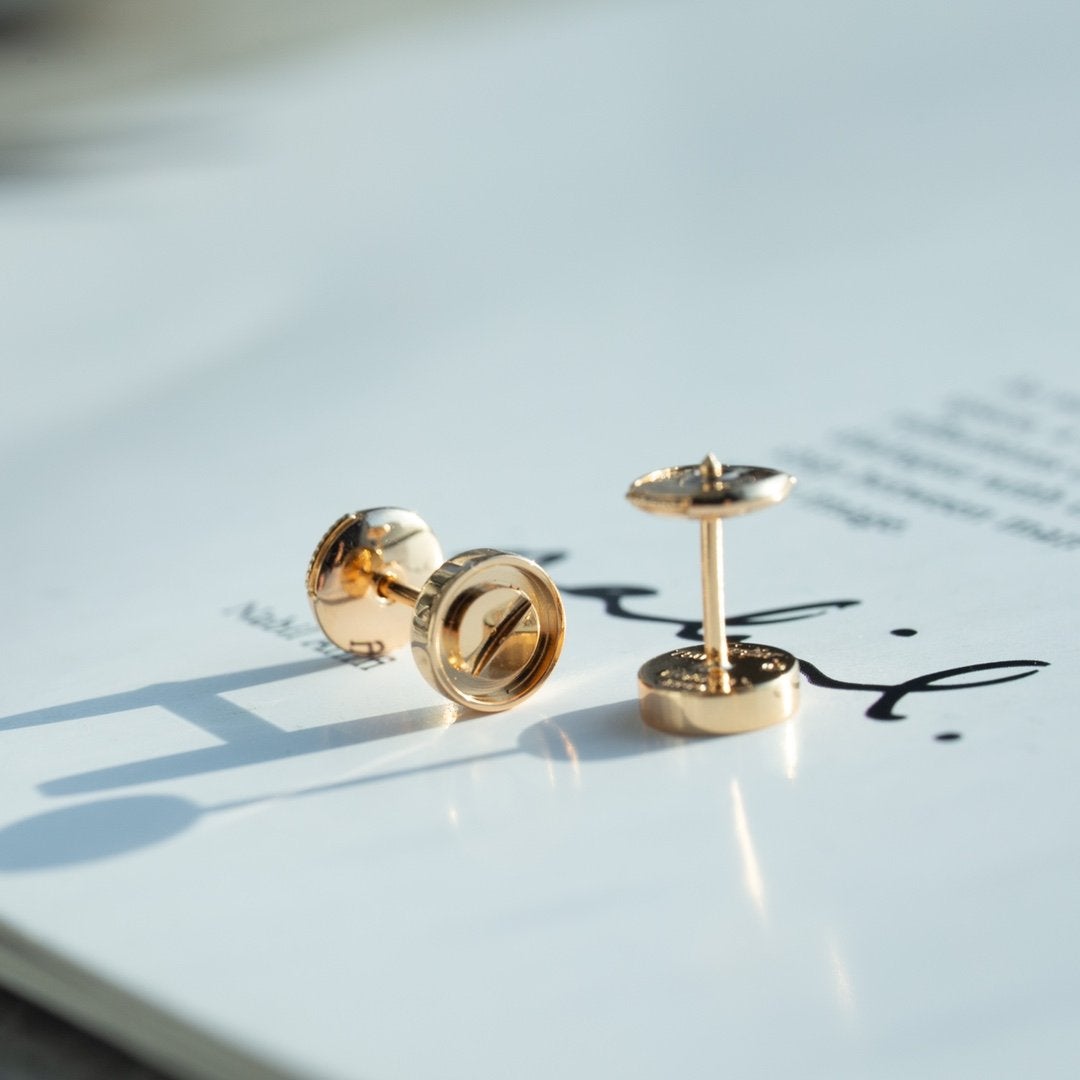 [Triumph Jewelry]LOVE EARRINGS PINK GOLD 10MM