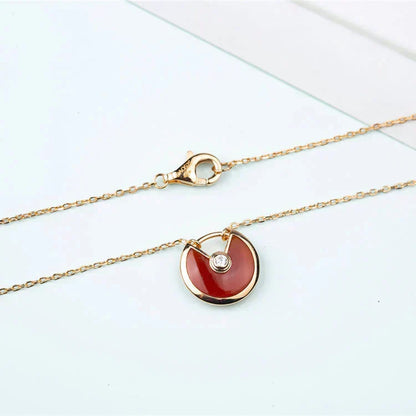 [Triumph Jewelry]AMULETTE GOLD CARNELIAN ONYX NECKLACE