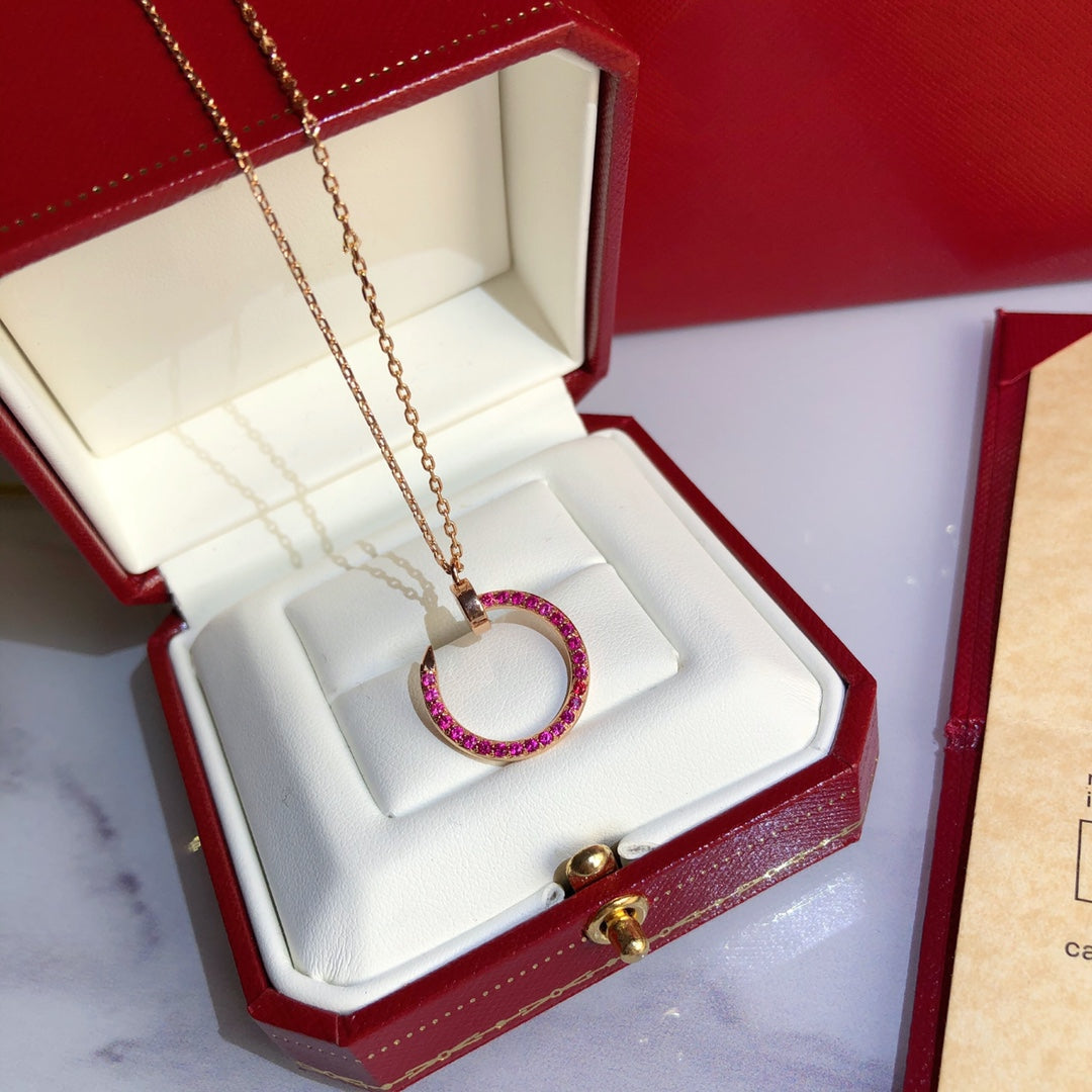 [Triumph Jewelry]JUSTE NECKLACE RED FULL DIAMONDS