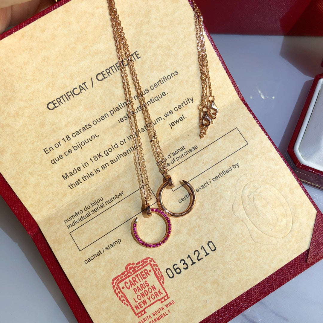 [Triumph Jewelry]JUSTE NECKLACE RED FULL DIAMONDS