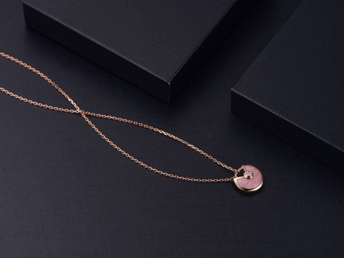 [Triumph Jewelry]AMULETTE ROSE GOLD PINK MOP NECKLACE