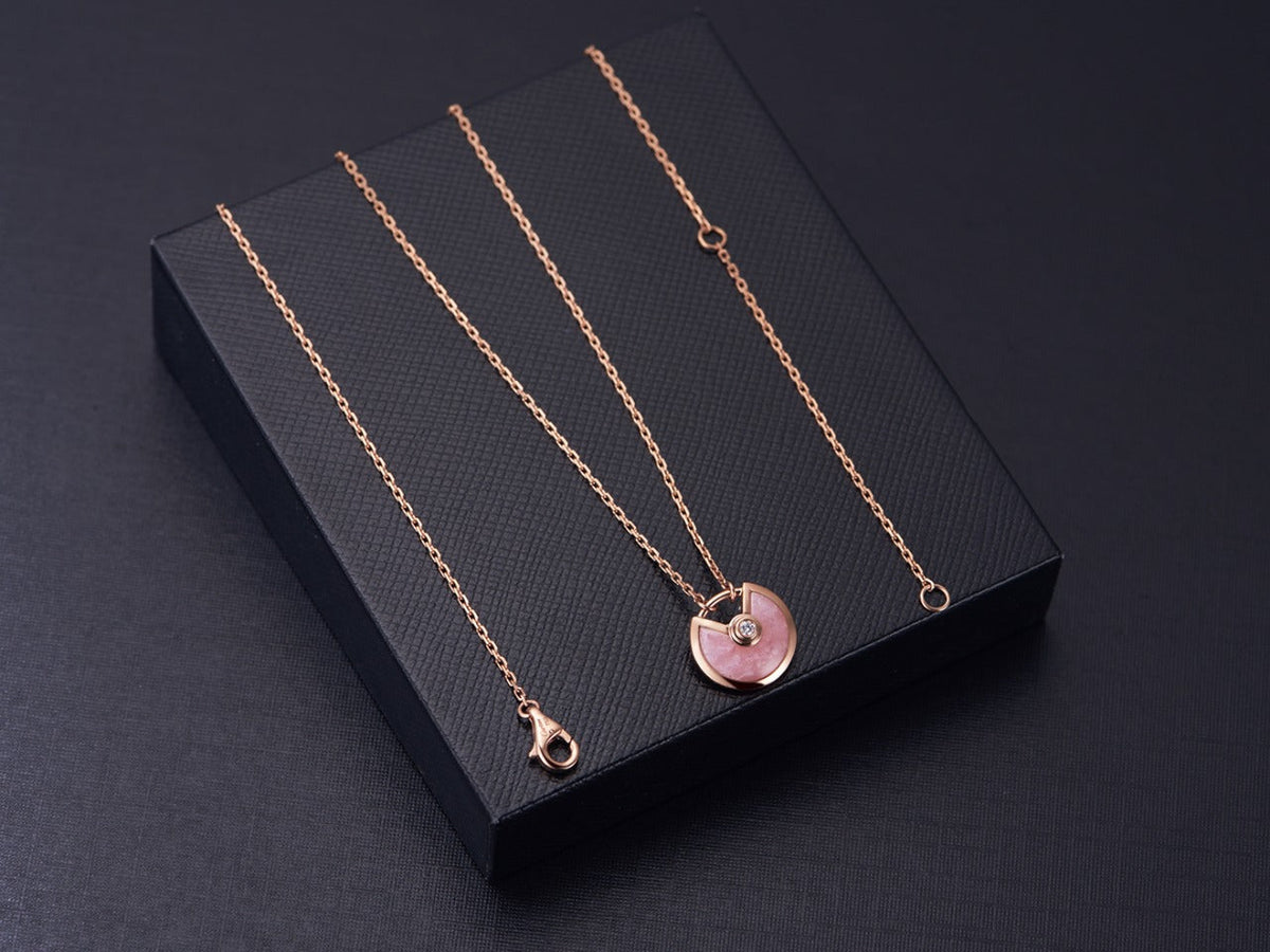 [Triumph Jewelry]AMULETTE ROSE GOLD PINK MOP NECKLACE