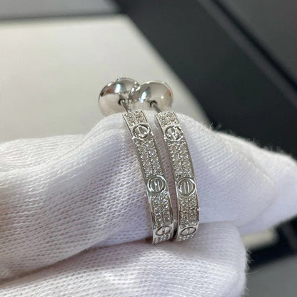 [Triumph Jewelry]LOVE EARRINGS 3.6MM DIAMOND PAVED