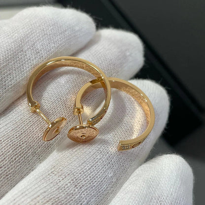 [Triumph Jewelry]LOVE EARRINGS 3.6MM DIAMOND PAVED