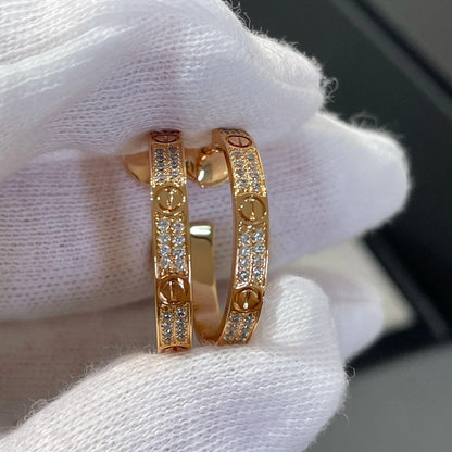 [Triumph Jewelry]LOVE EARRINGS 3.6MM DIAMOND PAVED
