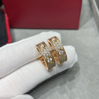 [Triumph Jewelry]LOVE 5.5MM DIAMOND PAVED EARRINGS