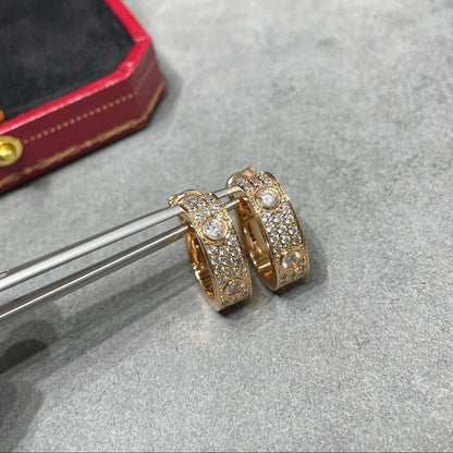 [Triumph Jewelry]LOVE 5.5MM DIAMOND PAVED EARRINGS