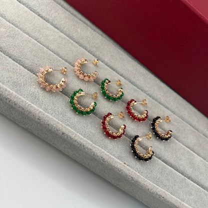 [Triumph Jewelry]NEW COLORED GEMSTONE COLLECTION SMALL HOOP EARRINGS