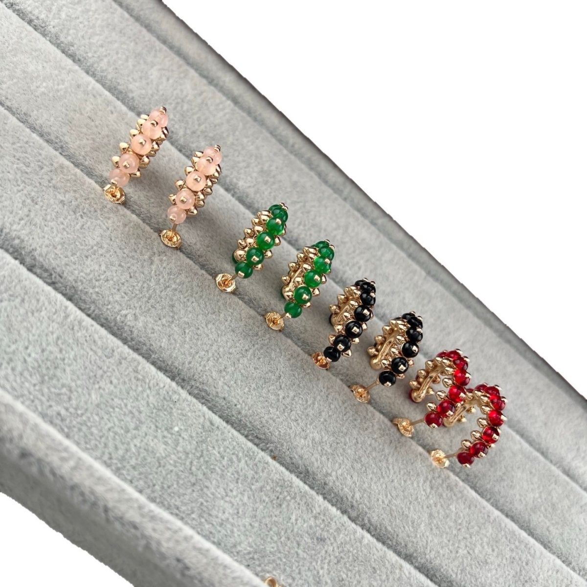 [Triumph Jewelry]NEW COLORED GEMSTONE COLLECTION SMALL HOOP EARRINGS