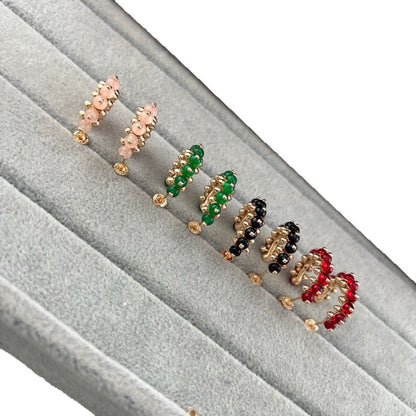 [Triumph Jewelry]NEW COLORED GEMSTONE COLLECTION SMALL HOOP EARRINGS