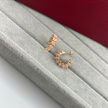 [Triumph Jewelry]NEW COLORED GEMSTONE COLLECTION SMALL HOOP EARRINGS