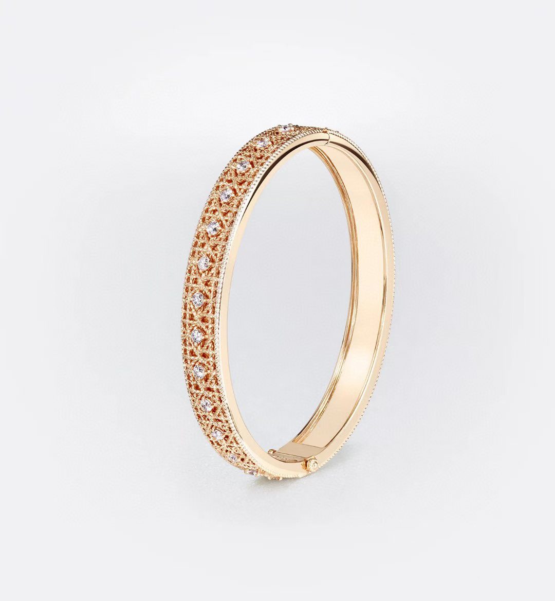 [Triumph Jewelry]2026 WOVEN-PATTERN BRACELET SET WITH FULL DIAMOND INLAY THREE-COLORS