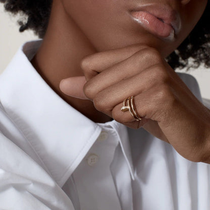 [Triumph Jewelry]JUSTE RING 4.8MM HALF DIAMOND