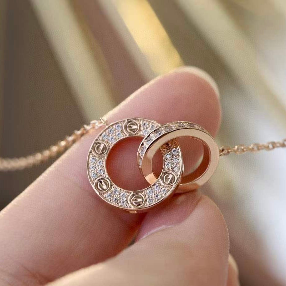 [Triumph Jewelry]LOVE  FULL DIAMOND PENDANT NECKLACE
