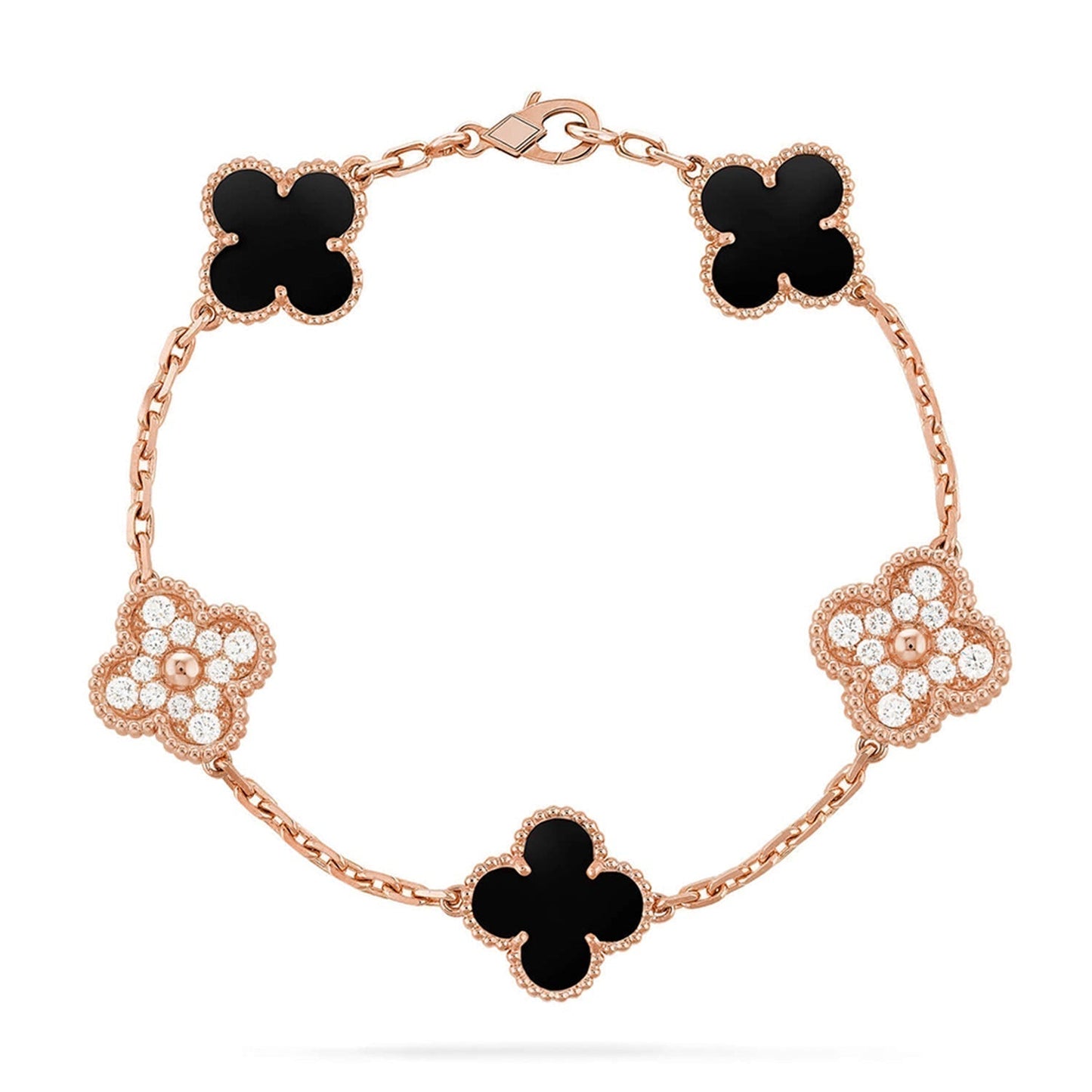 [Triumph Jewelry] CLOVER 5 MOTIF ONYXS BRACELET COLLECTION