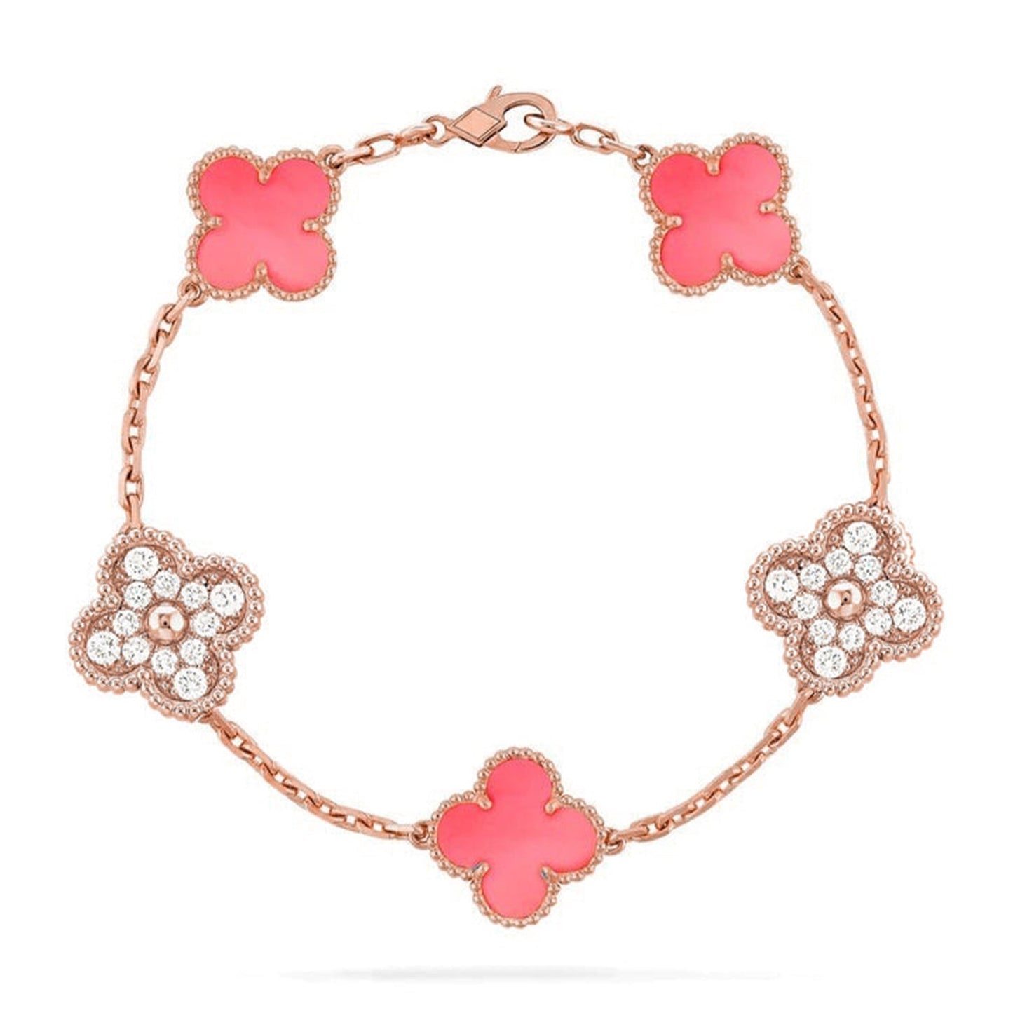 [Triumph Jewelry] CLOVER 5 MOTIFS  PINK MOP BRACELET COLLECTION