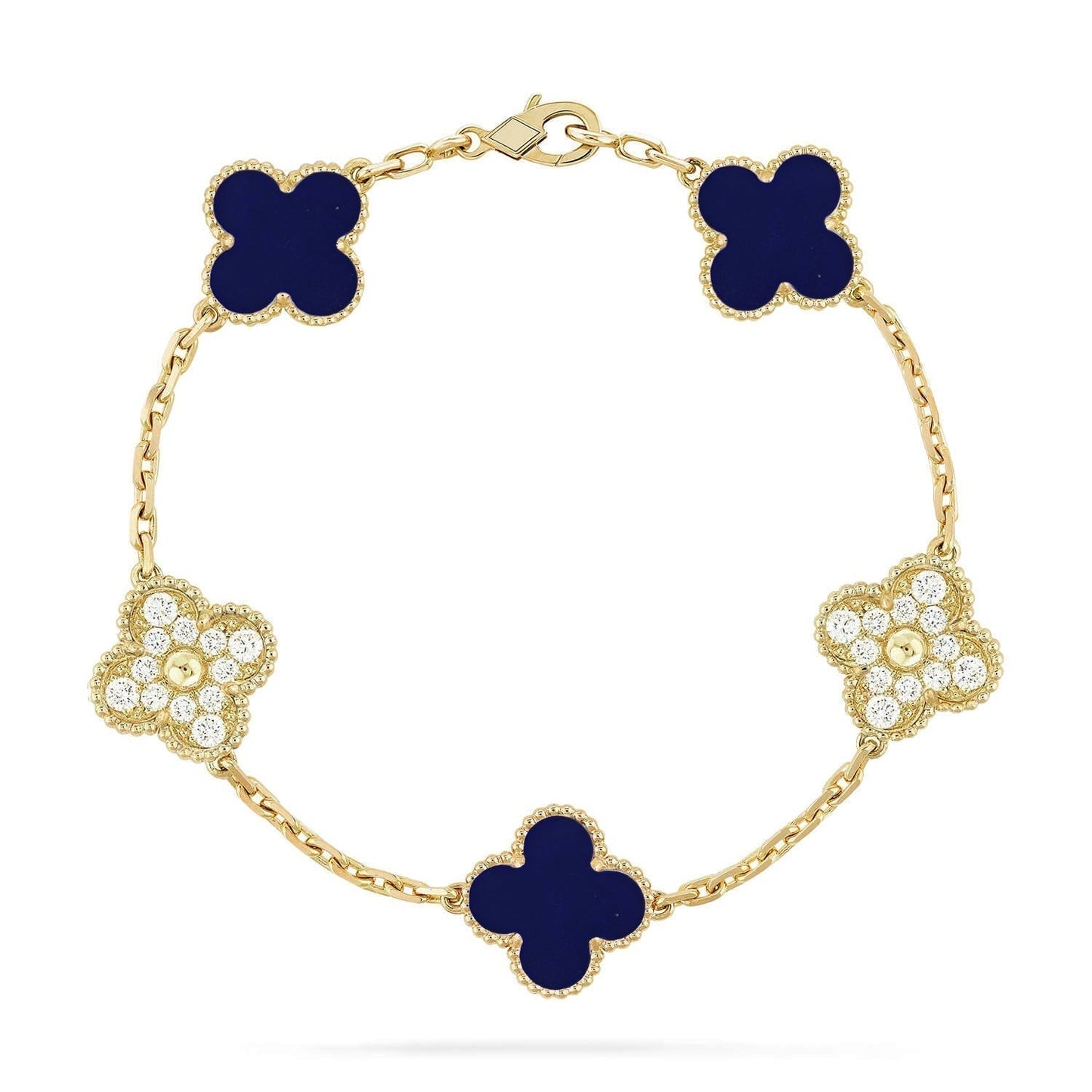 [Triumph Jewelry]CLOVER 5 MOTIF LAPIS LAZULI BRACELET COLLECTION
