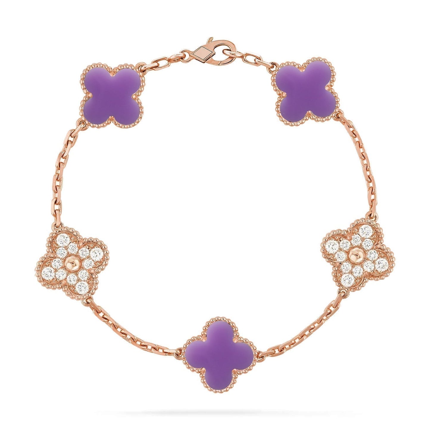 [Triumph Jewelry]CLOVER 5 MOTIF LIGHT PURPLE BRACELET COLLECTION