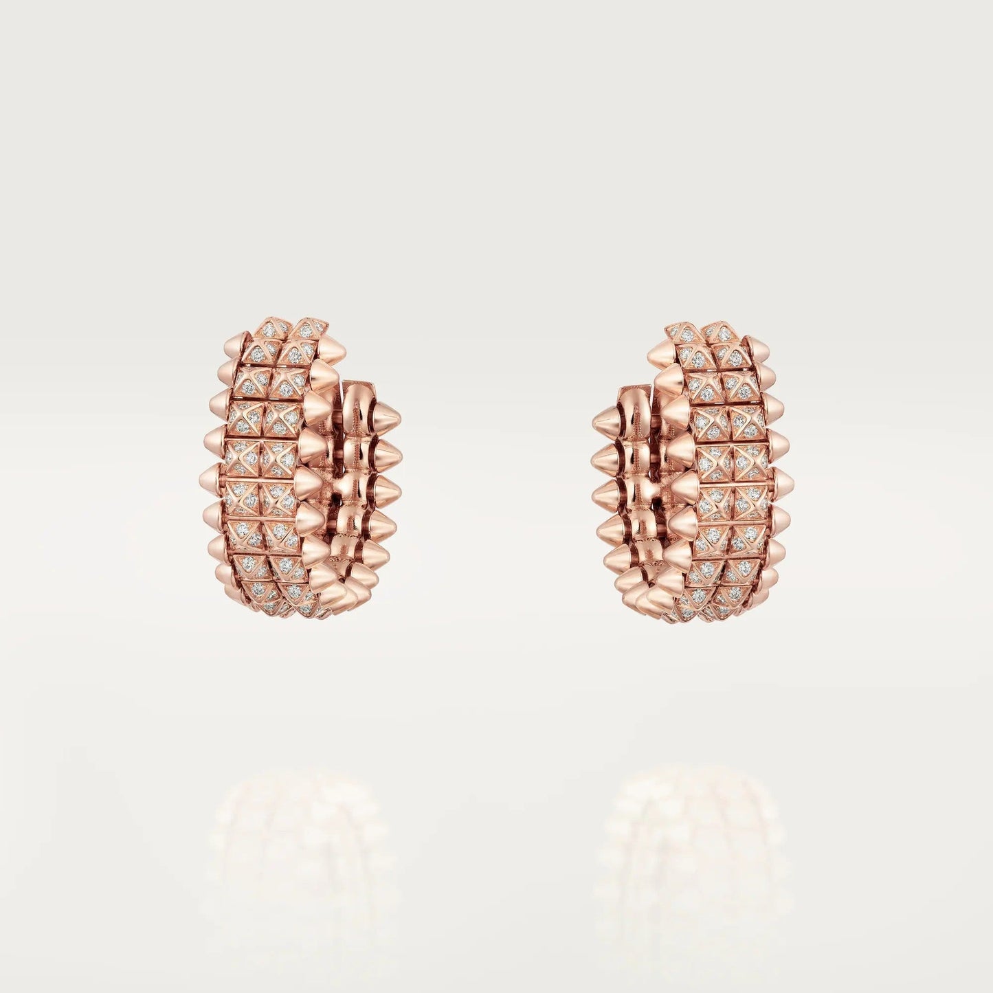 [Triumph Jewelry]CLASH 9.2MM FULL DIAMOND DOUBLE ROW EARRINGS