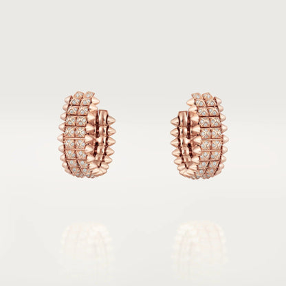 [Triumph Jewelry]CLASH 9.2MM FULL DIAMOND DOUBLE ROW EARRINGS