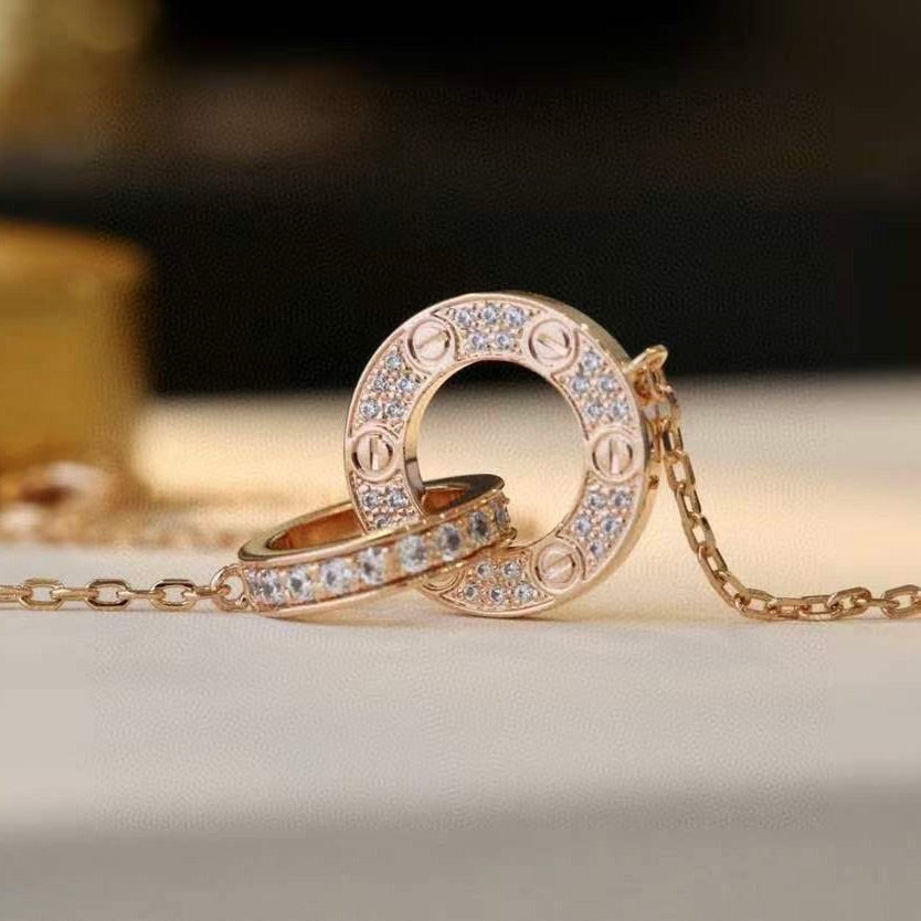 [Triumph Jewelry]LOVE  FULL DIAMOND PENDANT NECKLACE