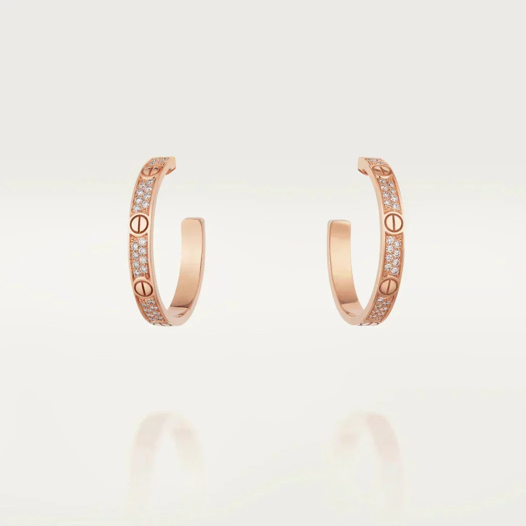 [Triumph Jewelry]LOVE EARRINGS 3.6MM DIAMOND PAVED