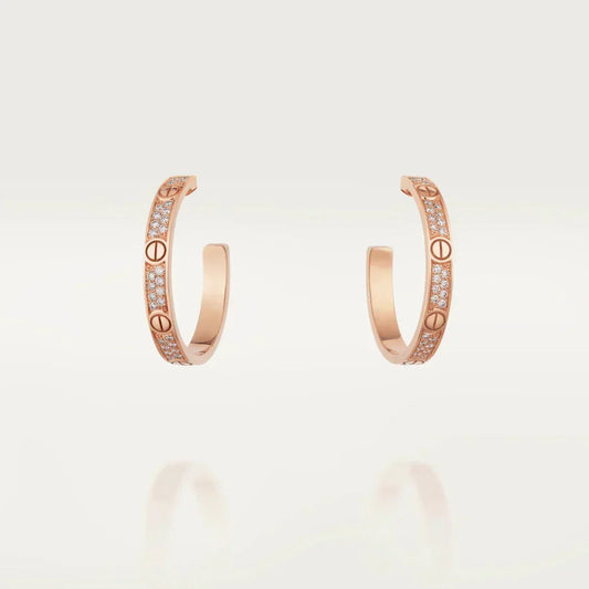 [Triumph Jewelry]LOVE EARRINGS 3.6MM DIAMOND PAVED