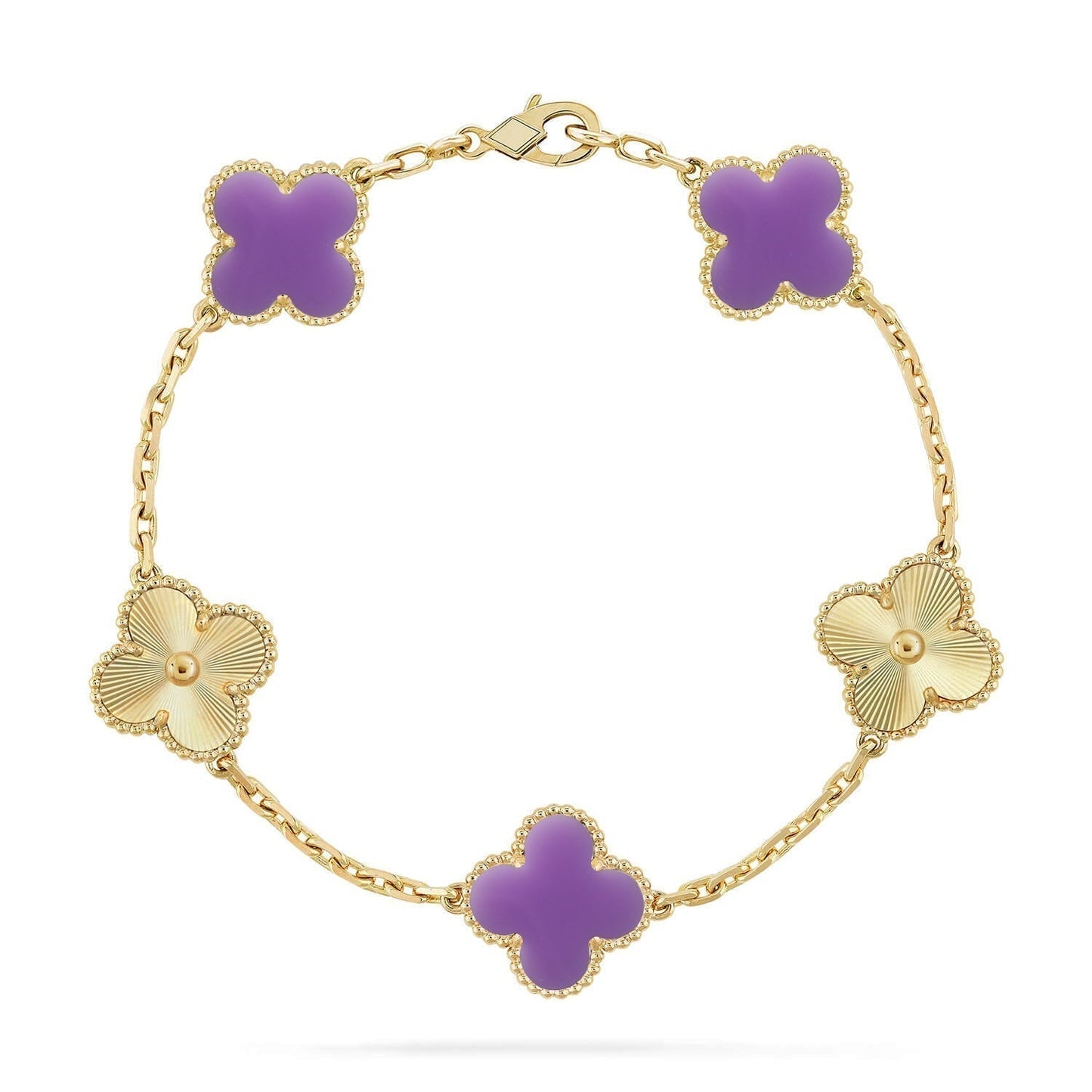 [Triumph Jewelry]CLOVER 5 MOTIF LIGHT PURPLE BRACELET COLLECTION