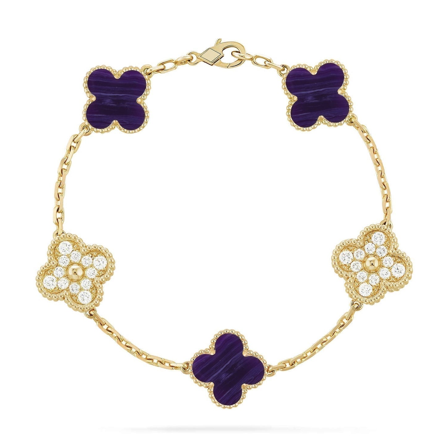 [Triumph Jewelry]CLOVER 5 MOTIF PURPLE STRIPES BRACELET COLLECTION