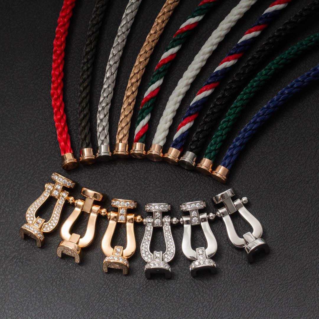 [Triumph Jewelry]FORCE LARGE HORSESHOE HALF DIAMOND BRACELET SILVER
