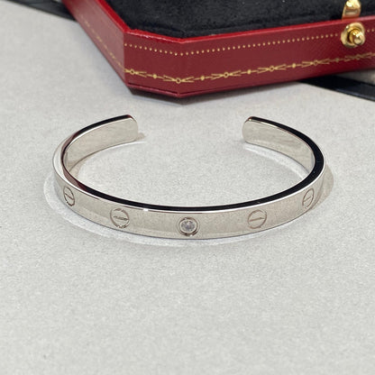 [Triumph Jewelry]LOVE BRACELET 6.1MM 1 DIAMOND OPEN CUFF