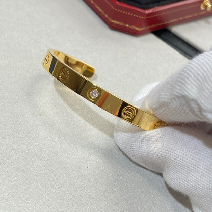 [Triumph Jewelry]LOVE BRACELET 6.1MM 1 DIAMOND OPEN CUFF
