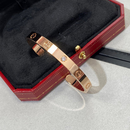 [Triumph Jewelry]LOVE BRACELET 6.1MM 1 DIAMOND OPEN CUFF