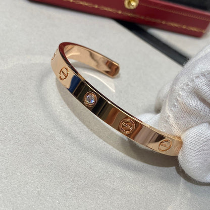 [Triumph Jewelry]LOVE BRACELET 6.1MM 1 DIAMOND OPEN CUFF