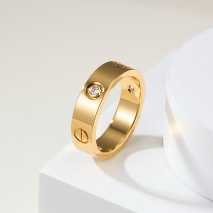 [Triumph Jewelry]LOVE 4MM 1 DIAMOND RING