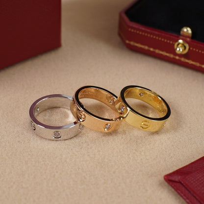 [Triumph Jewelry]LOVE 5.5MM 3 DIAMOND RING