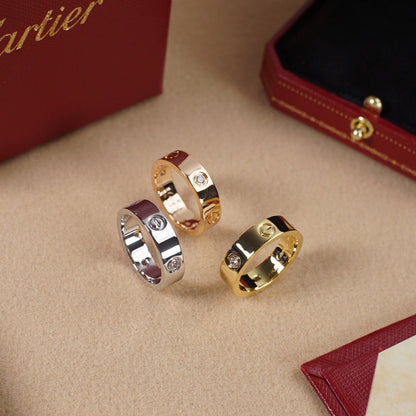 [Triumph Jewelry]LOVE 5.5MM 3 DIAMOND RING