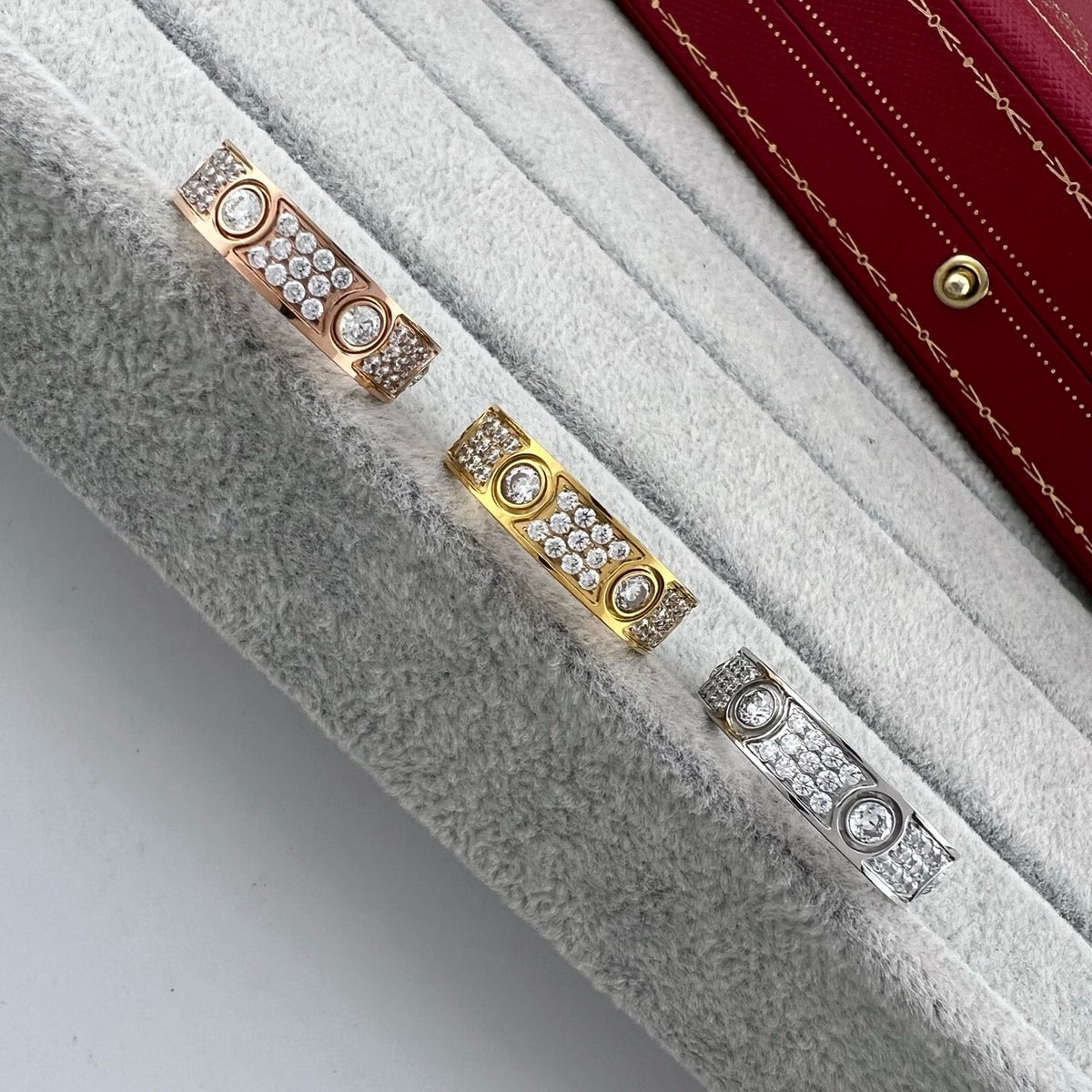 [Triumph Jewelry]LOVE 5.5MM FULL-PAVE 6-DIAMOND RING