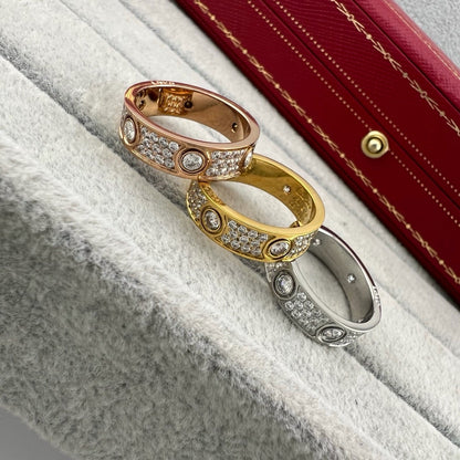 [Triumph Jewelry]LOVE 5.5MM FULL-PAVE 6-DIAMOND RING