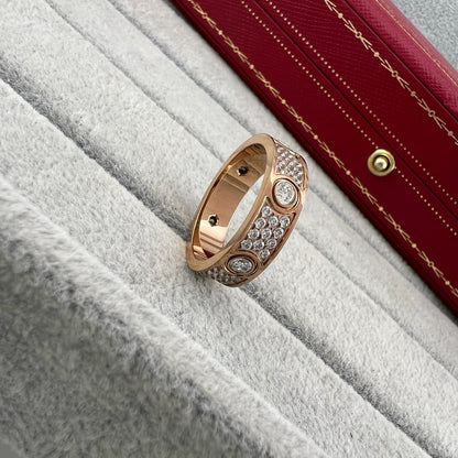 [Triumph Jewelry]LOVE 5.5MM FULL-PAVE 6-DIAMOND RING