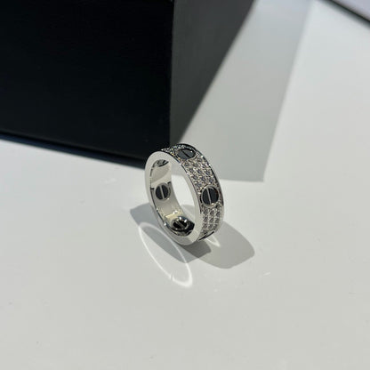 [Triumph Jewelry]LOVE RING 5.5MM DIAMONDS PAVED CERAMIC