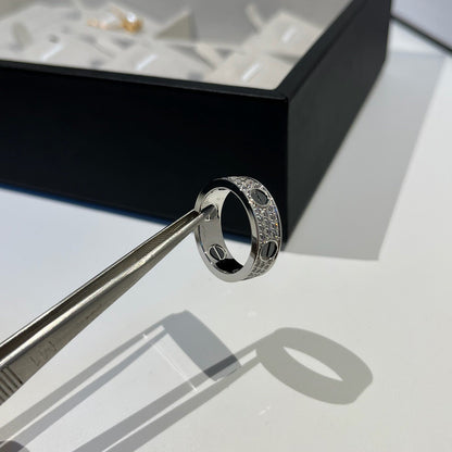 [Triumph Jewelry]LOVE RING 5.5MM DIAMONDS PAVED CERAMIC