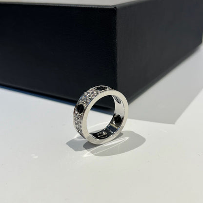 [Triumph Jewelry]LOVE RING 5.5MM DIAMONDS PAVED CERAMIC