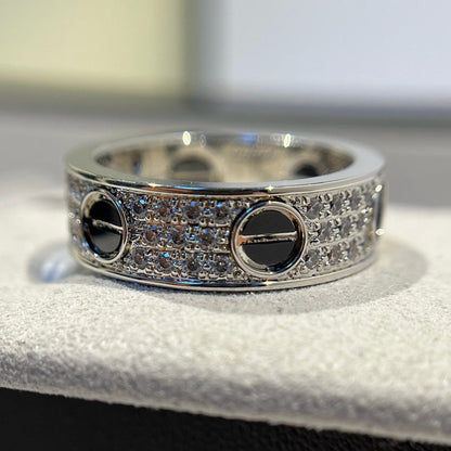[Triumph Jewelry]LOVE RING 5.5MM DIAMONDS PAVED CERAMIC