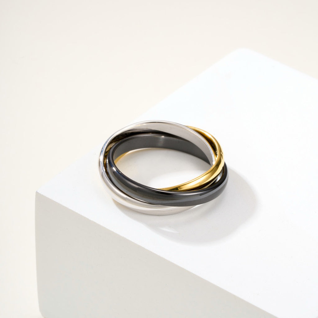 [Triumph Jewelry]TRINITY 3.2MM RING BLACK CERAMIC